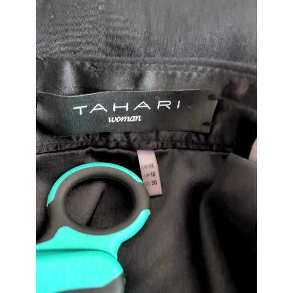 Tahari Woman Black Cotton Stretch Pencil Skirt Size 14 - Picture 3 of 6